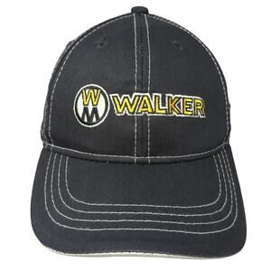 Walker Strapback Baseball Cap Black One Size Embroidered Patriotic Vernon